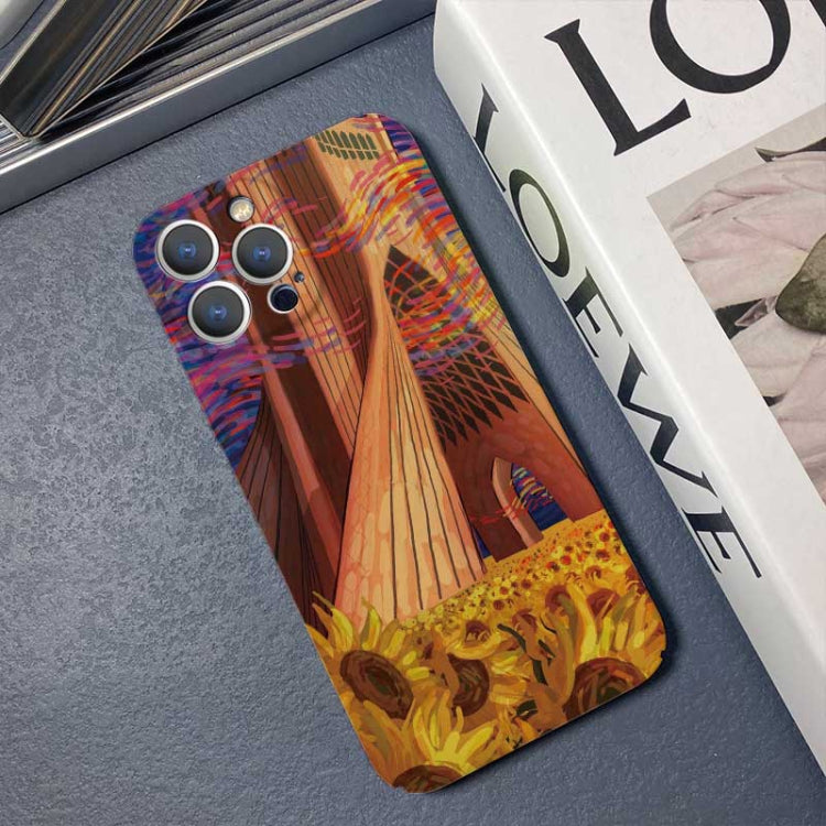 For iPhone 11 Pro Precise Hole Oil Painting Pattern PC Phone Case(Architectural Painting) - iPhone 11 Pro Cases by PMC TechLife | Online Shopping South Africa | PMC TechLife