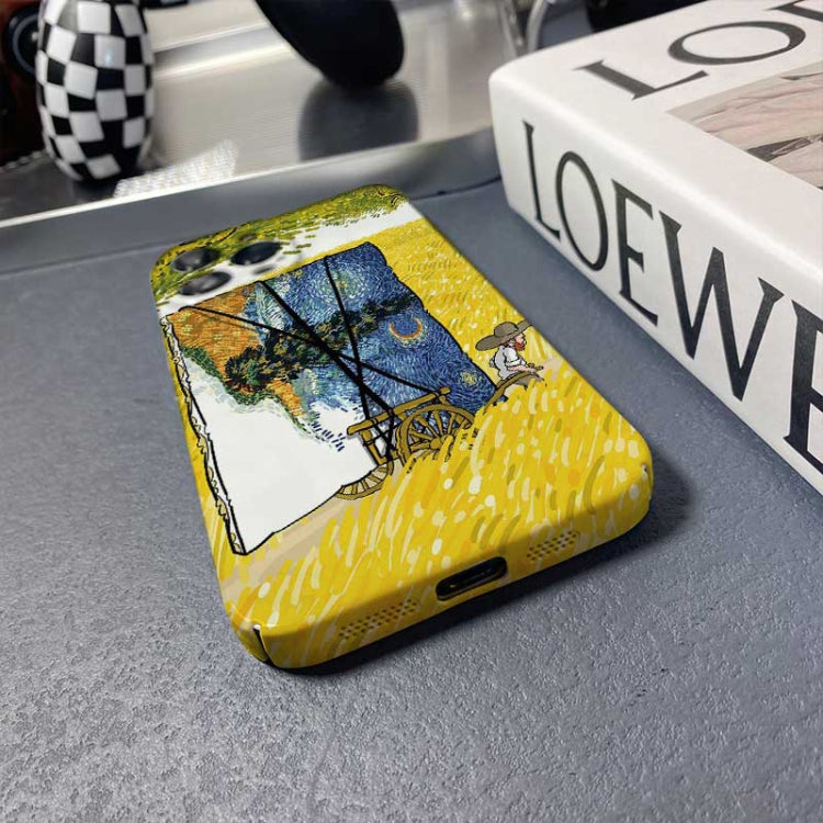 For iPhone 8 Plus / 7 Plus Precise Hole Oil Painting Pattern PC Phone Case(Evening Breeze) - More iPhone Cases by PMC TechLife | Online Shopping South Africa | PMC TechLife