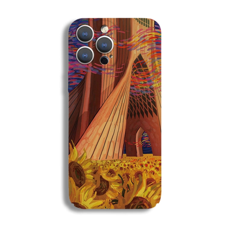 For iPhone 8 Plus / 7 Plus Precise Hole Oil Painting Pattern PC Phone Case(Architectural Painting) - More iPhone Cases by PMC TechLife | Online Shopping South Africa | PMC TechLife