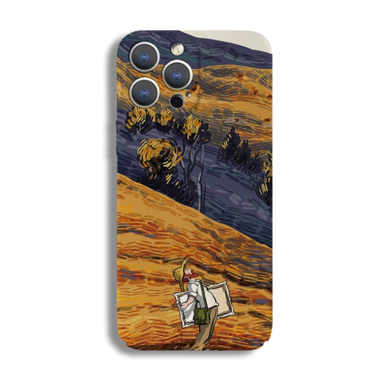 For iPhone XS Max Precise Hole Oil Painting Pattern PC Phone Case(Evening Breeze) - More iPhone Cases by PMC TechLife | Online Shopping South Africa | PMC TechLife