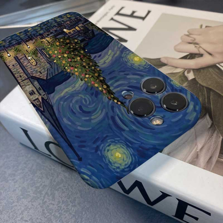 For iPhone XR Precise Hole Oil Painting Pattern PC Phone Case(Boating) - More iPhone Cases by PMC TechLife | Online Shopping South Africa | PMC TechLife