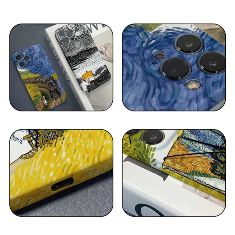 For iPhone XR Precise Hole Oil Painting Pattern PC Phone Case(Handcart) - More iPhone Cases by PMC Jewellery | Online Shopping South Africa | PMC Jewellery