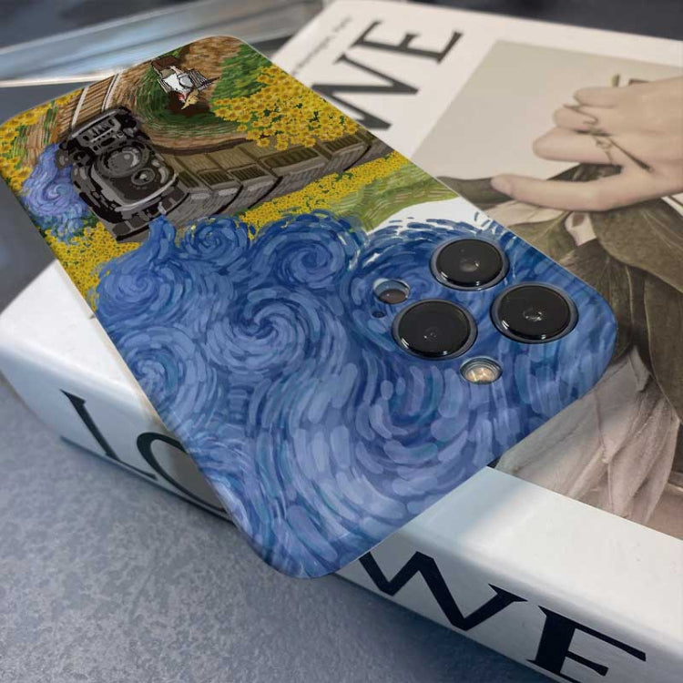 For iPhone XR Precise Hole Oil Painting Pattern PC Phone Case(Evening Breeze) - More iPhone Cases by PMC TechLife | Online Shopping South Africa | PMC TechLife