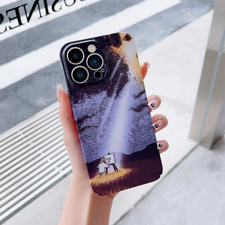 For iPhone 13 Precise Hole Oil Painting Pattern PC Phone Case(Shine) - iPhone 13 Cases by PMC TechLife | Online Shopping South Africa | PMC TechLife
