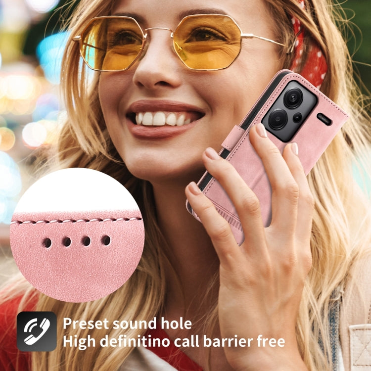 For Xiaomi Redmi Note 13 Pro+ Dierfeng Dream Line TPU + PU Leather Phone Case(Pink) -  by PMC TechLife | Online Shopping South Africa | PMC TechLife | Buy Now Pay Later Mobicred