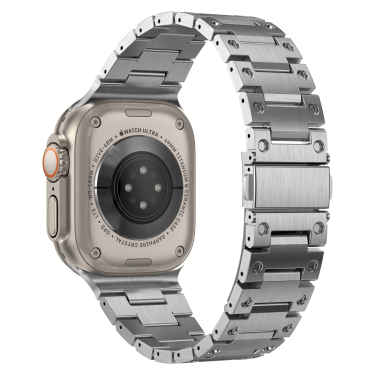 Double Rows Metal Watch Band For Apple Watch 7 45mm(Silver) - Watch Bands by PMC TechLife | Online Shopping South Africa | PMC TechLife