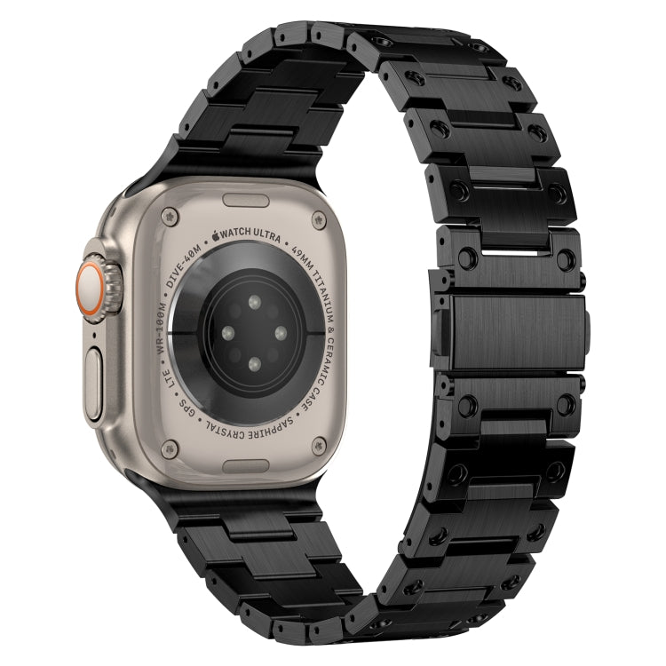 Double Rows Metal Watch Band For Apple Watch SE 44mm(Black) - Watch Bands by PMC TechLife | Online Shopping South Africa | PMC TechLife