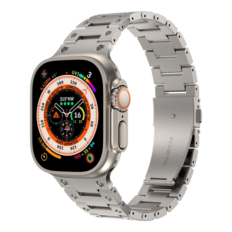 Double Rows Metal Watch Band For Apple Watch 4 40mm(Titanium) - Watch Bands by PMC TechLife | Online Shopping South Africa | PMC TechLife