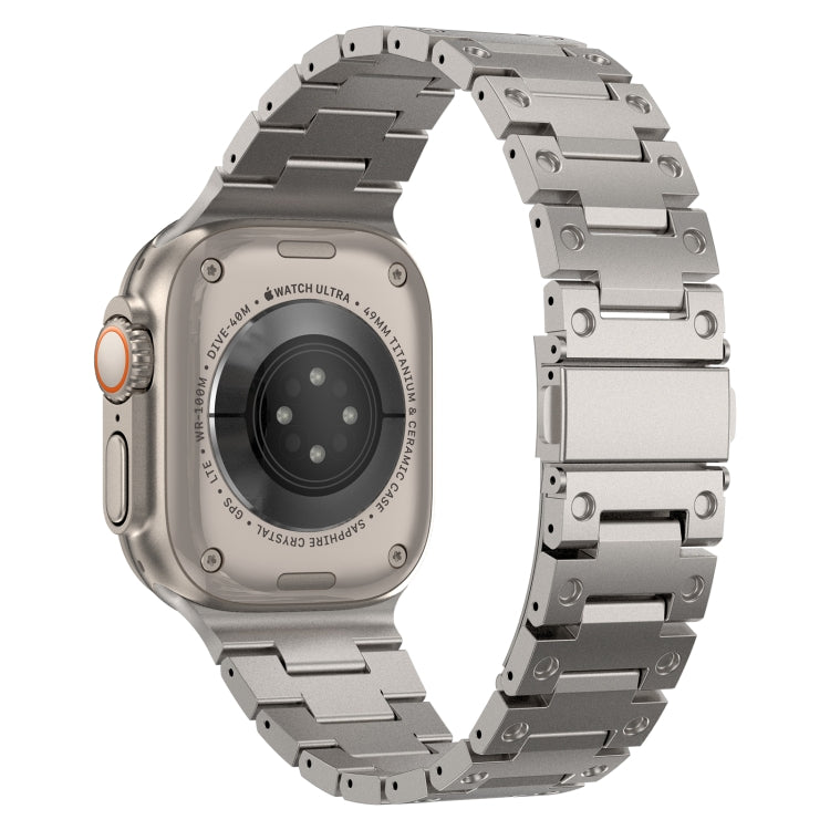 Double Rows Metal Watch Band For Apple Watch 4 40mm(Titanium) - Watch Bands by PMC TechLife | Online Shopping South Africa | PMC TechLife
