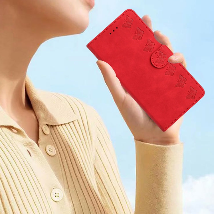 For Xiaomi Redmi Note 12 Pro 5G Global Seven Butterflies Embossed Leather Phone Case(Red) - free shipping - PMC TechLife - Order now!