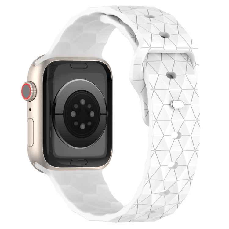 Football Texture Silicone Watch Band For Apple Watch 8 41mm(White) - Watch Bands by PMC TechLife | Online Shopping South Africa | PMC TechLife