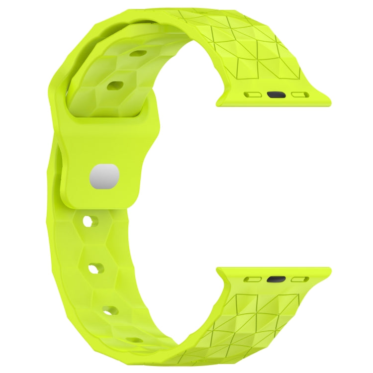 Football Texture Silicone Watch Band For Apple Watch 7 41mm(Limes Green) - Watch Bands by PMC Jewellery | Online Shopping South Africa | PMC Jewellery