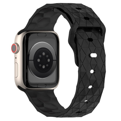 Football Texture Silicone Watch Band For Apple Watch 7 45mm(Black) - Watch Bands by PMC Jewellery | Online Shopping South Africa | PMC Jewellery