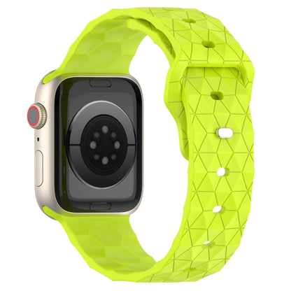 Football Texture Silicone Watch Band For Apple Watch 5 44mm(Limes Green) - Watch Bands by PMC Jewellery | Online Shopping South Africa | PMC Jewellery