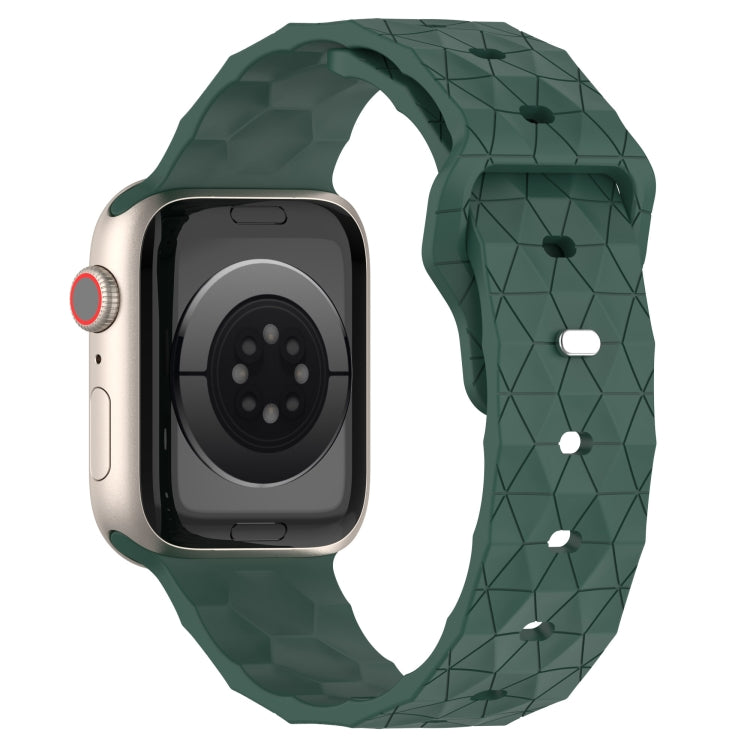 Football Texture Silicone Watch Band For Apple Watch 5 44mm(Pine Green) - Watch Bands by PMC TechLife | Online Shopping South Africa | PMC TechLife
