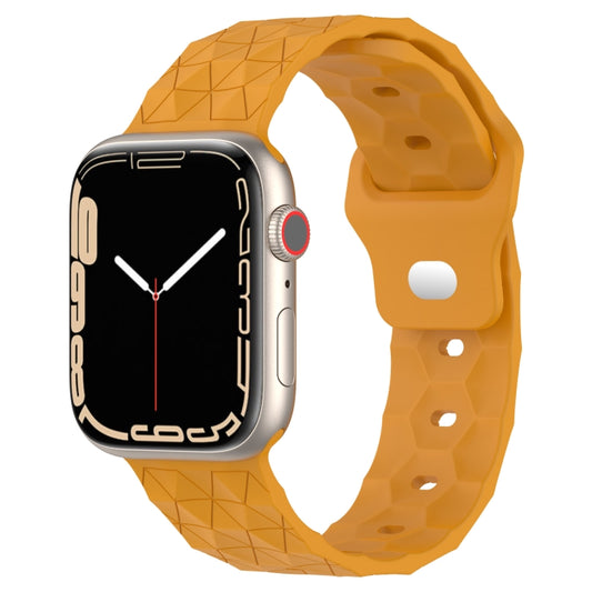 Football Texture Silicone Watch Band For Apple Watch 3 38mm(Yellow) - Watch Bands by PMC Jewellery | Online Shopping South Africa | PMC Jewellery