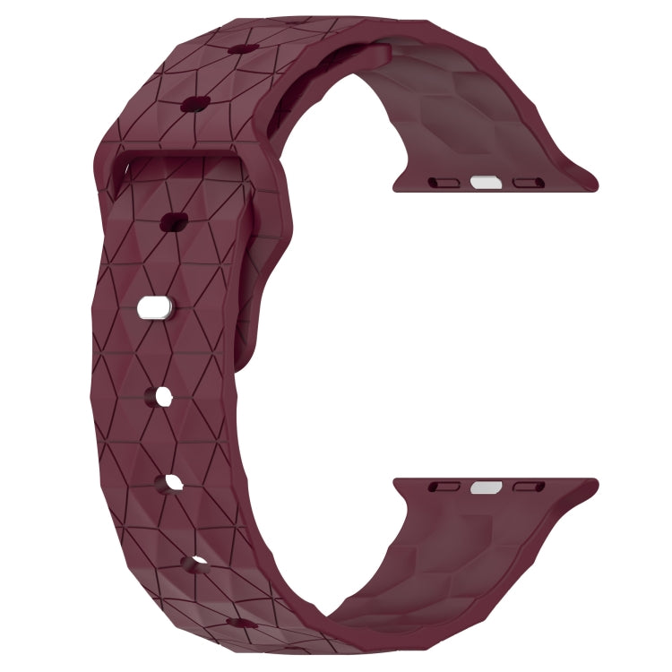 Football Texture Silicone Watch Band For Apple Watch 38mm(Wine Red) - Watch Bands by PMC Jewellery | Online Shopping South Africa | PMC Jewellery