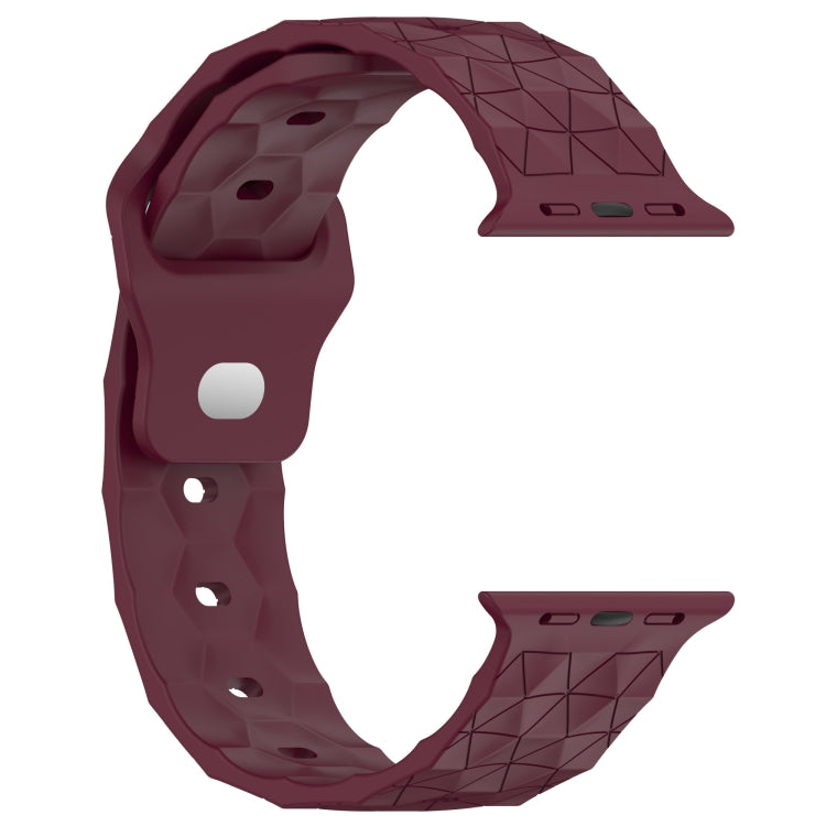 Football Texture Silicone Watch Band For Apple Watch 38mm(Wine Red) - Watch Bands by PMC TechLife | Online Shopping South Africa | PMC TechLife