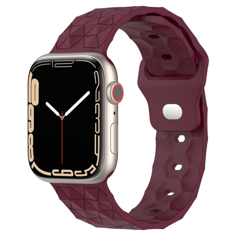 Football Texture Silicone Watch Band For Apple Watch 42mm(Wine Red) - Watch Bands by PMC TechLife | Online Shopping South Africa | PMC TechLife