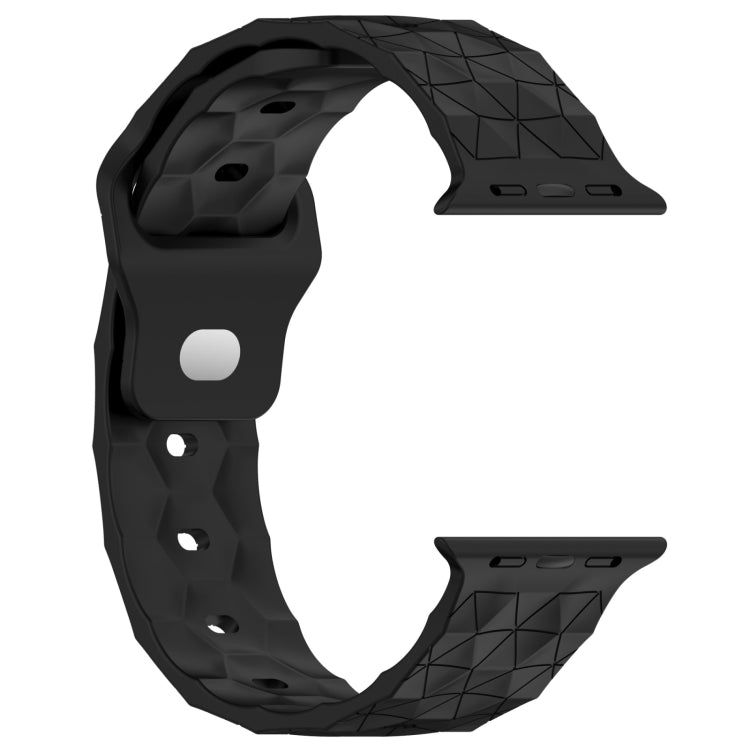 Football Texture Silicone Watch Band For Apple Watch 9 45mm(Black) - Watch Bands by PMC TechLife | Online Shopping South Africa | PMC TechLife