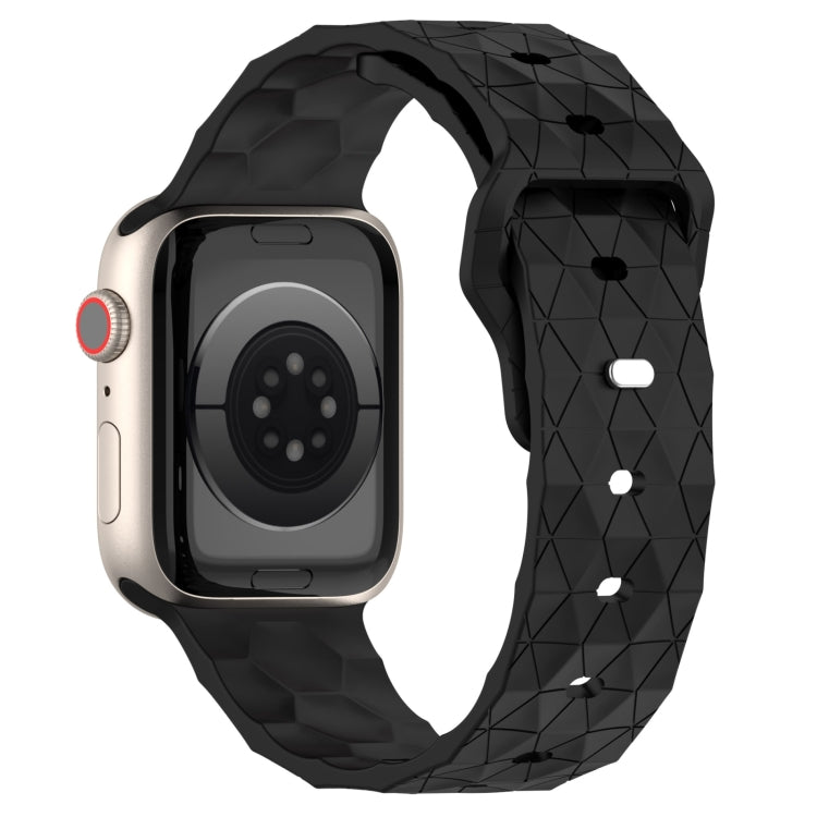Football Texture Silicone Watch Band For Apple Watch 9 45mm(Black) - Watch Bands by PMC TechLife | Online Shopping South Africa | PMC TechLife