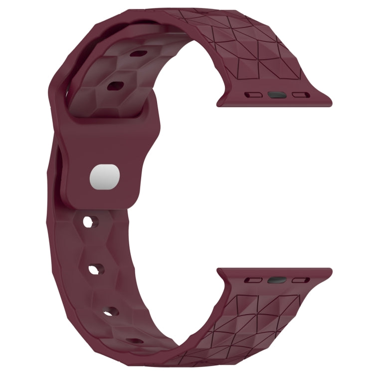 Football Texture Silicone Watch Band For Apple Watch 9 45mm(Wine Red) - free shipping - PMC TechLife - Order now!