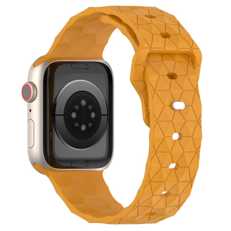 Football Texture Silicone Watch Band For Apple Watch 9 41mm(Yellow) - Watch Bands by PMC TechLife | Online Shopping South Africa | PMC TechLife