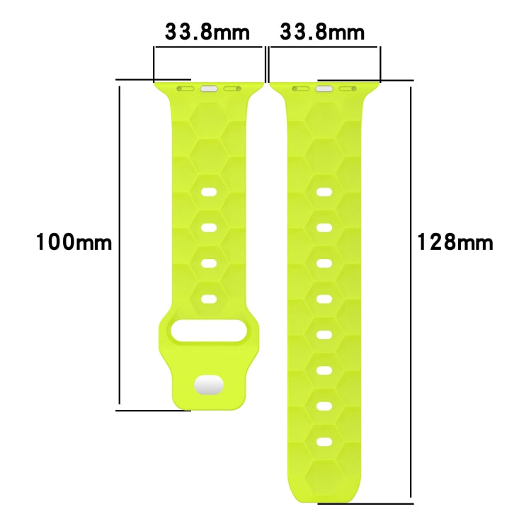 Football Texture Silicone Watch Band For Apple Watch 7 41mm(Yellow) - Watch Bands by PMC TechLife | Online Shopping South Africa | PMC TechLife