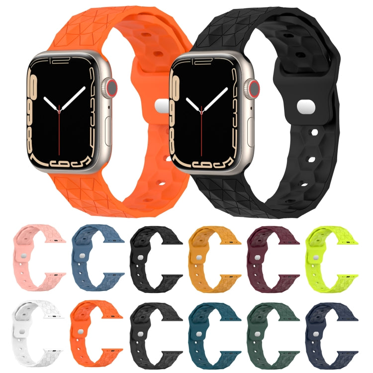 Football Texture Silicone Watch Band For Apple Watch 8 41mm(Black) - Watch Bands by PMC TechLife | Online Shopping South Africa | PMC TechLife
