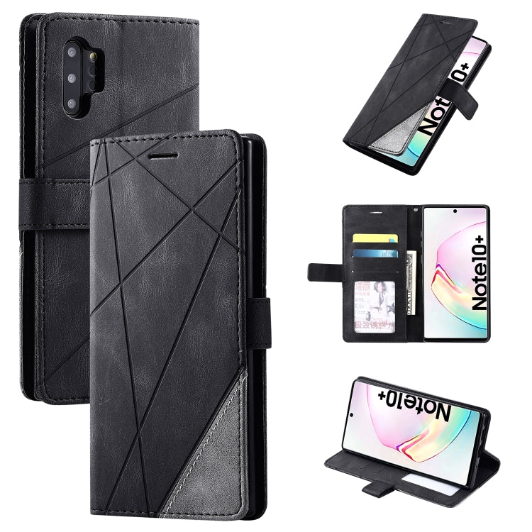 For Samsung Galaxy Note 10 Pro Skin Feel Splicing Horizontal Flip Leather Case with Holder & Card Slots & Wallet & Photo Frame(Black) - free shipping - PMC TechLife - Order now!