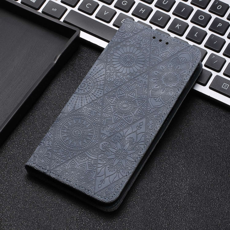 For Samsung Galaxy S21 Ultra 5G Ethnic Embossed Adsorption Leather Phone Case(Grey) - free shipping - PMC TechLife - Order now!