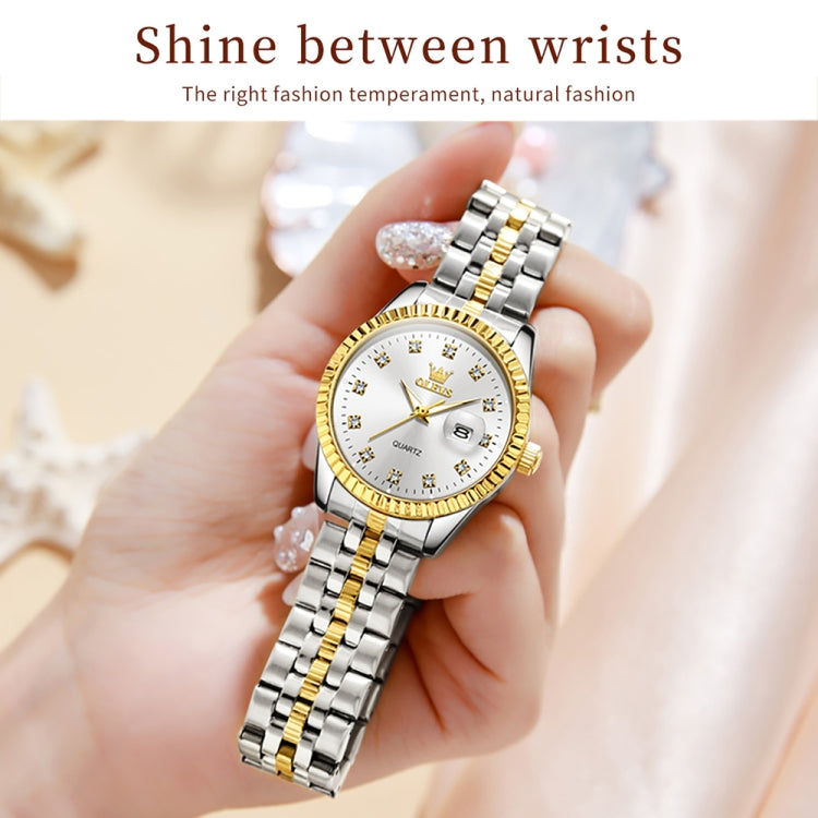 OLEVS 5526 Women Diamond Set Luminous Waterproof Quartz Watch(White) - Metal Strap Watches by OLEVS | Online Shopping South Africa | PMC Jewellery