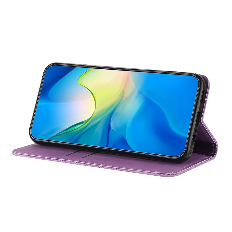 For Redmi Note 12 4G Global Ethnic Embossed Adsorption Leather Phone Case(Purple) - free shipping - PMC TechLife - Order now!