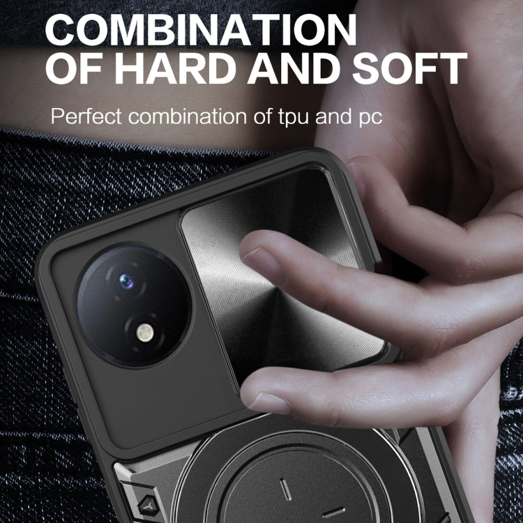 For Xiaomi Poco X4 Pro 5G CD Texture Sliding Camshield Magnetic Holder Phone Case(Silver) - free shipping - PMC TechLife - Order now!