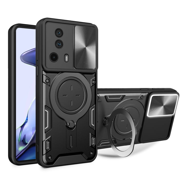 For Xiaomi 13 Lite / Civi 2 5G CD Texture Sliding Camshield Magnetic Holder Phone Case(Black) - free shipping - PMC TechLife - Order now!