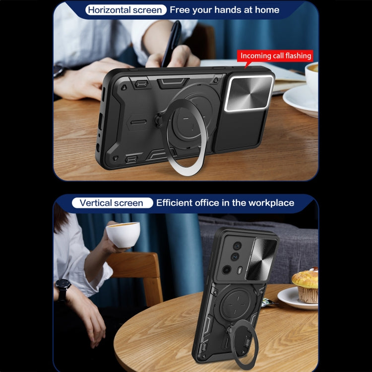 For Xiaomi 13 Lite / Civi 2 5G CD Texture Sliding Camshield Magnetic Holder Phone Case(Black) - free shipping - PMC TechLife - Order now!