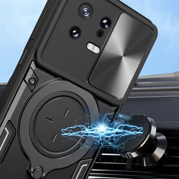 For Xiaomi 13 CD Texture Sliding Camshield Magnetic Holder Phone Case(Blue) - free shipping - PMC TechLife - Order now!