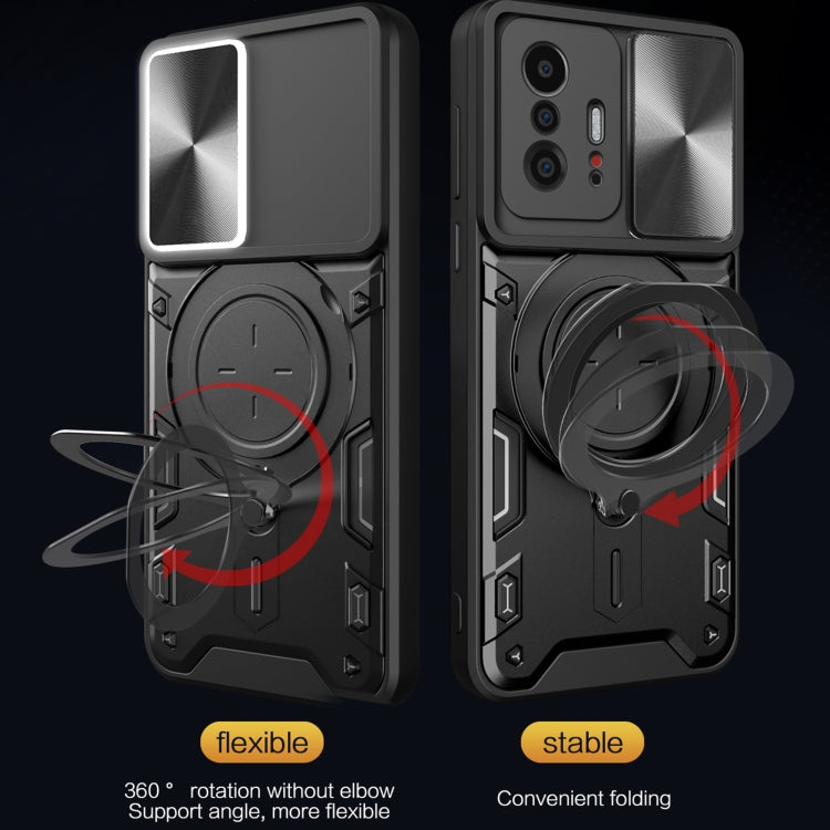 For Xiaomi 11T CD Texture Sliding Camshield Magnetic Holder Phone Case(Pink) - free shipping - PMC TechLife - Order now!
