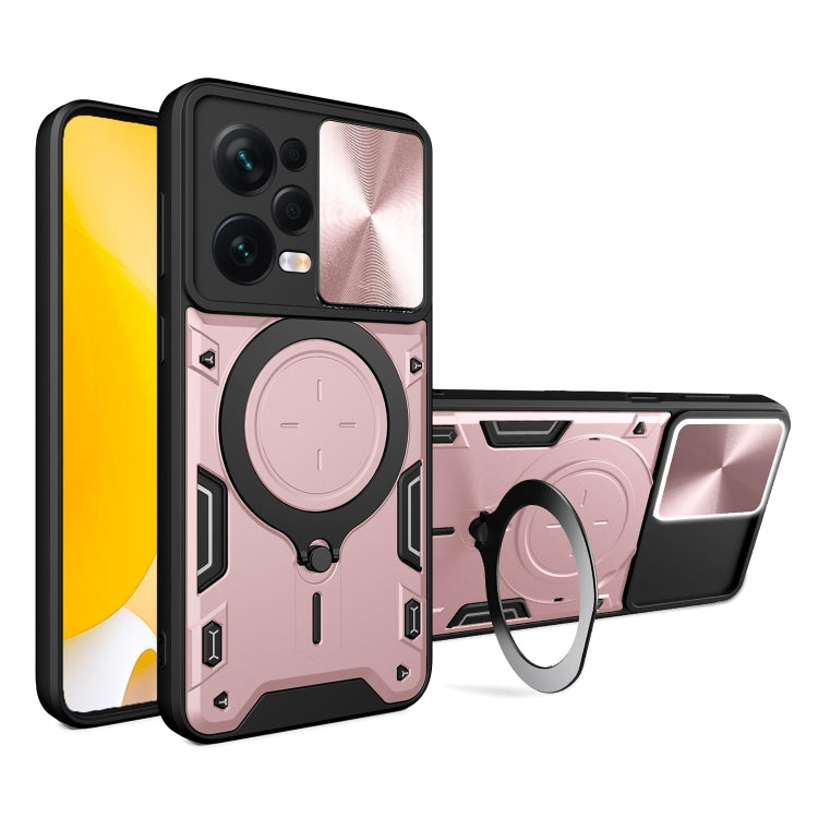 For Xiaomi Redmi Note 12 Pro 5G CD Texture Sliding Camshield Magnetic Holder Phone Case(Pink) - free shipping - PMC TechLife - Order now!