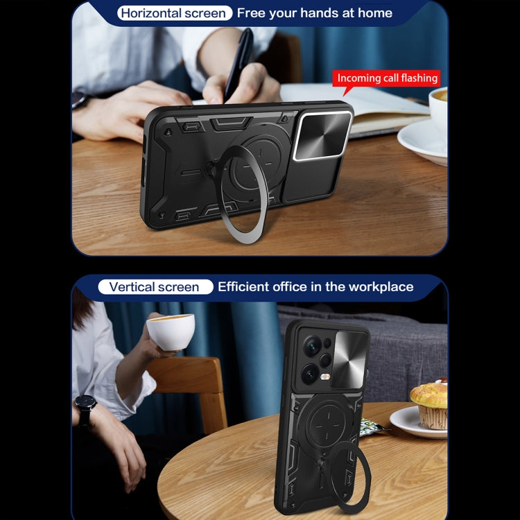 For Xiaomi Redmi Note 12 Pro 5G CD Texture Sliding Camshield Magnetic Holder Phone Case(Purple) - free shipping - PMC TechLife - Order now!