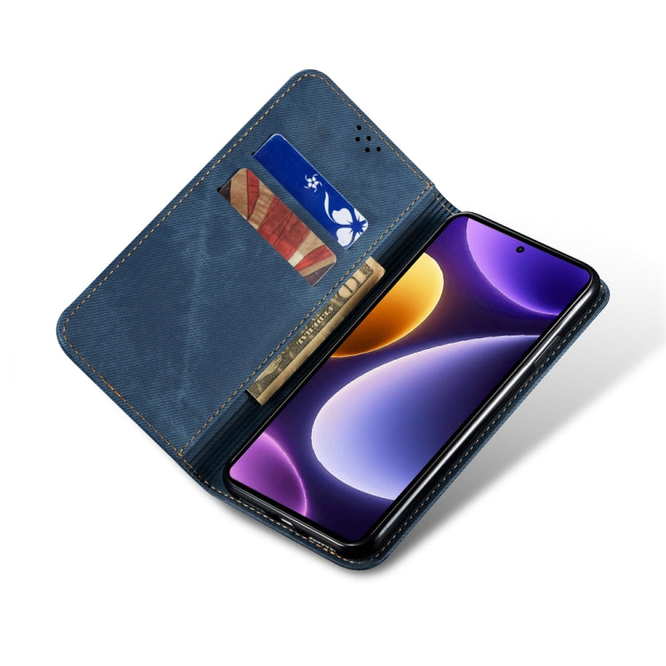 For Xiaomi Redmi Note 12 Turbo / Poco F5 Denim Texture Casual Style Flip Leather Phone Case(Blue) - free shipping - PMC TechLife - Order now!