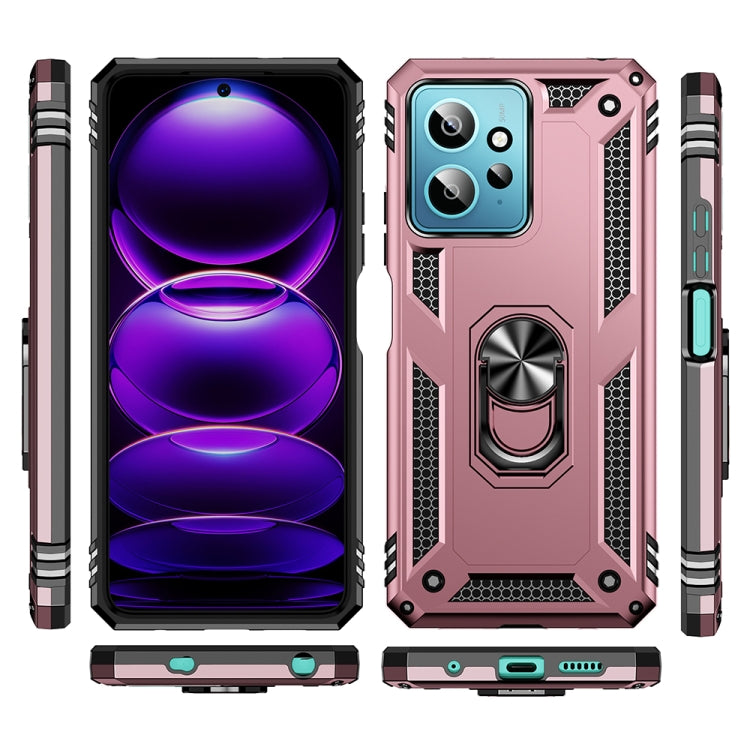 For Xiaomi Redmi Note 12 4G Global Shockproof TPU + PC Phone Case with Holder(Rose Gold) - free shipping - PMC TechLife - Order now!