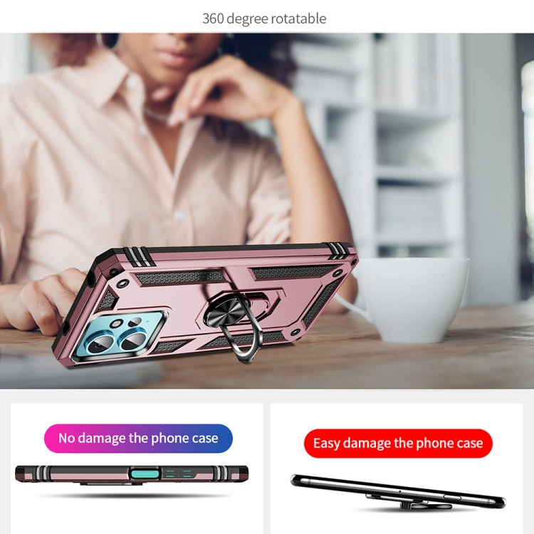 For Xiaomi Redmi Note 12 4G Global Shockproof TPU + PC Phone Case with Holder(Rose Gold) - free shipping - PMC TechLife - Order now!