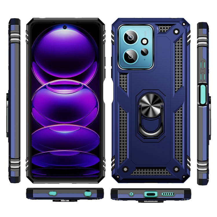 For Xiaomi Redmi Note 12 4G Global Shockproof TPU + PC Phone Case with Holder(Blue) - Note 12 Cases by PMC Jewellery | Online Shopping South Africa | PMC Jewellery