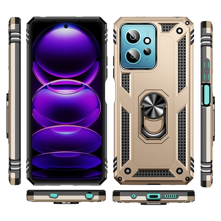 For Xiaomi Redmi Note 12 4G Global Shockproof TPU + PC Phone Case with Holder(Gold) - free shipping - PMC TechLife - Order now!