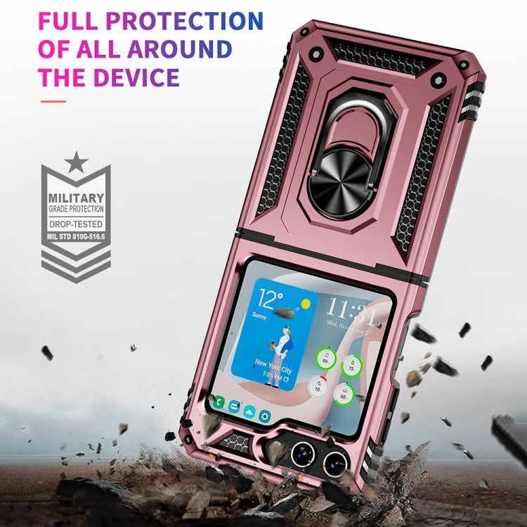 For Samsung Galaxy Z Flip5 Shockproof TPU + PC Phone Case with Holder(Rose Gold) - free shipping - PMC TechLife - Order now!