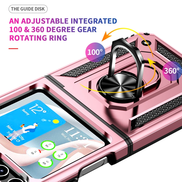 For Samsung Galaxy Z Flip5 Shockproof TPU + PC Phone Case with Holder(Rose Gold) - free shipping - PMC TechLife - Order now!