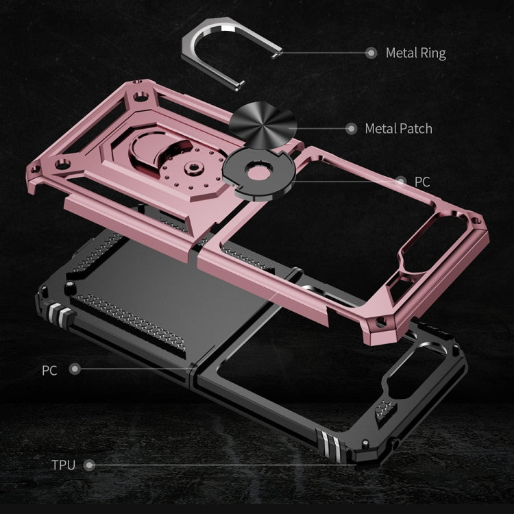 For Samsung Galaxy Z Flip5 Shockproof TPU + PC Phone Case with Holder(Rose Gold) - free shipping - PMC TechLife - Order now!