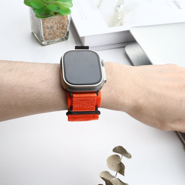 Nylon Two Section Watch Band For Apple Watch 8 41mm(Orange) - Watch Bands by PMC TechLife | Online Shopping South Africa | PMC TechLife