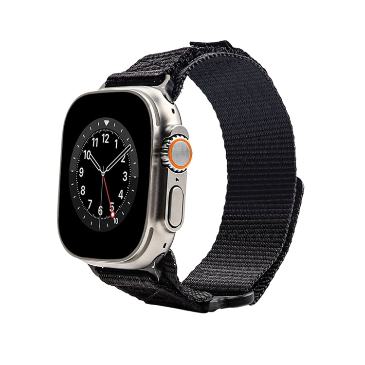 Nylon Two Section Watch Band For Apple Watch 8 41mm(Black) - Watch Bands by PMC Jewellery | Online Shopping South Africa | PMC Jewellery